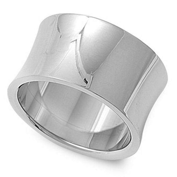 Gear Design 2-Tone Stainless Steel Band Comfort Fit Ring 5mm Modern Size 8-13